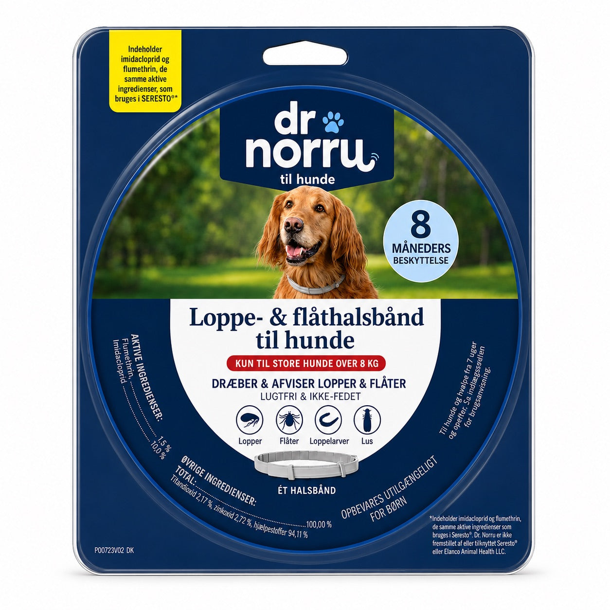 Dr. Norru justerbart loppe- flathalsband til hunde